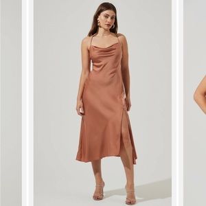 ASTR Gaia MIDI Dress in Nude
